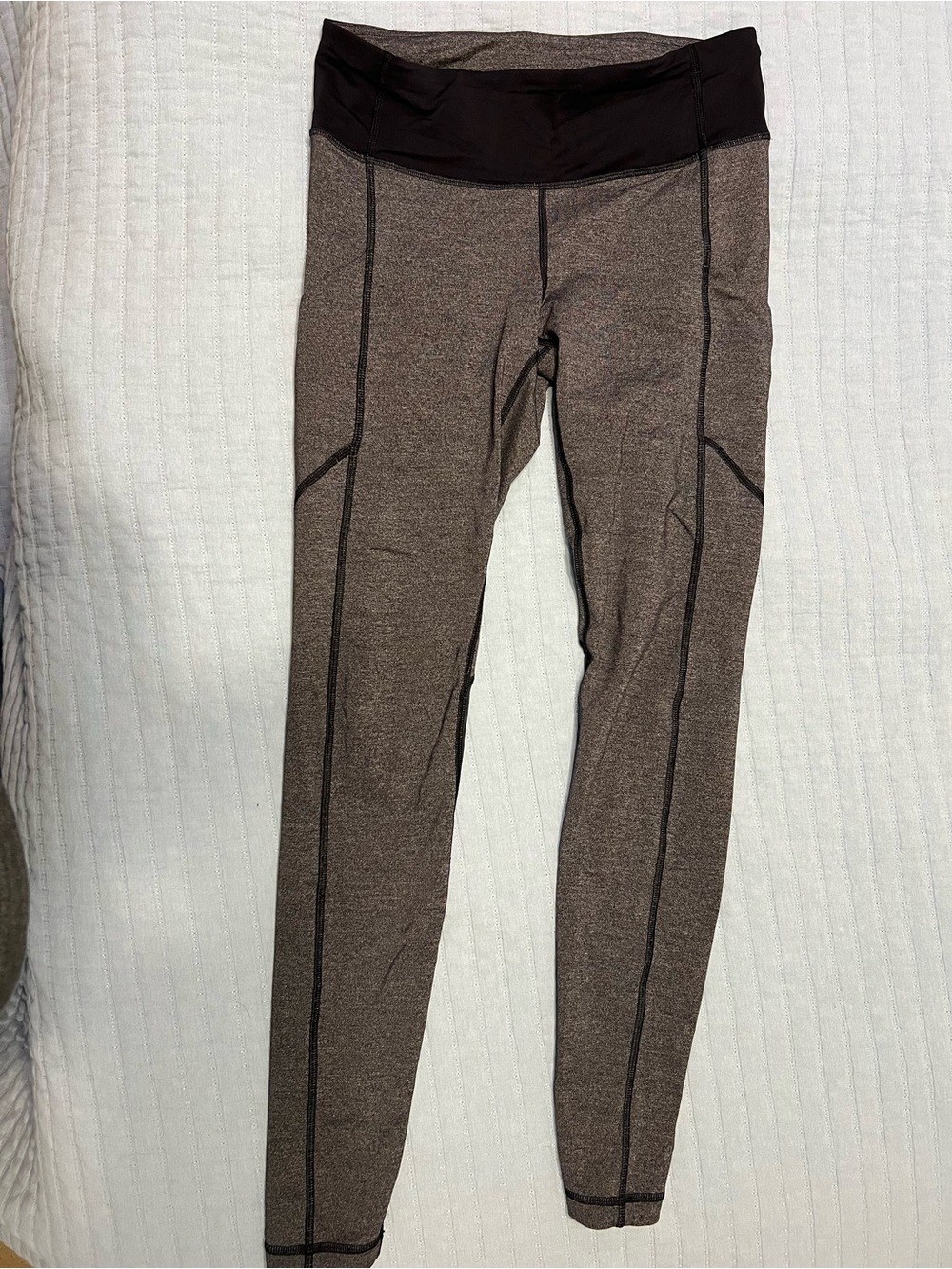 lululemon athletica grey Heathered Leggings with Black Waistband